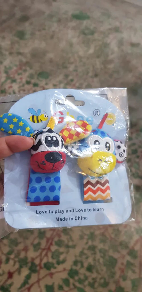 جغجغه ای مدل مچبند سگ و میمون مجموعه 2 عددی