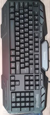 کیبورد و ماوس گیمینگ وریتی مدل V-KB6126GCW، سوییچ ممبران، Full-Size، نورپردازی LED RGB