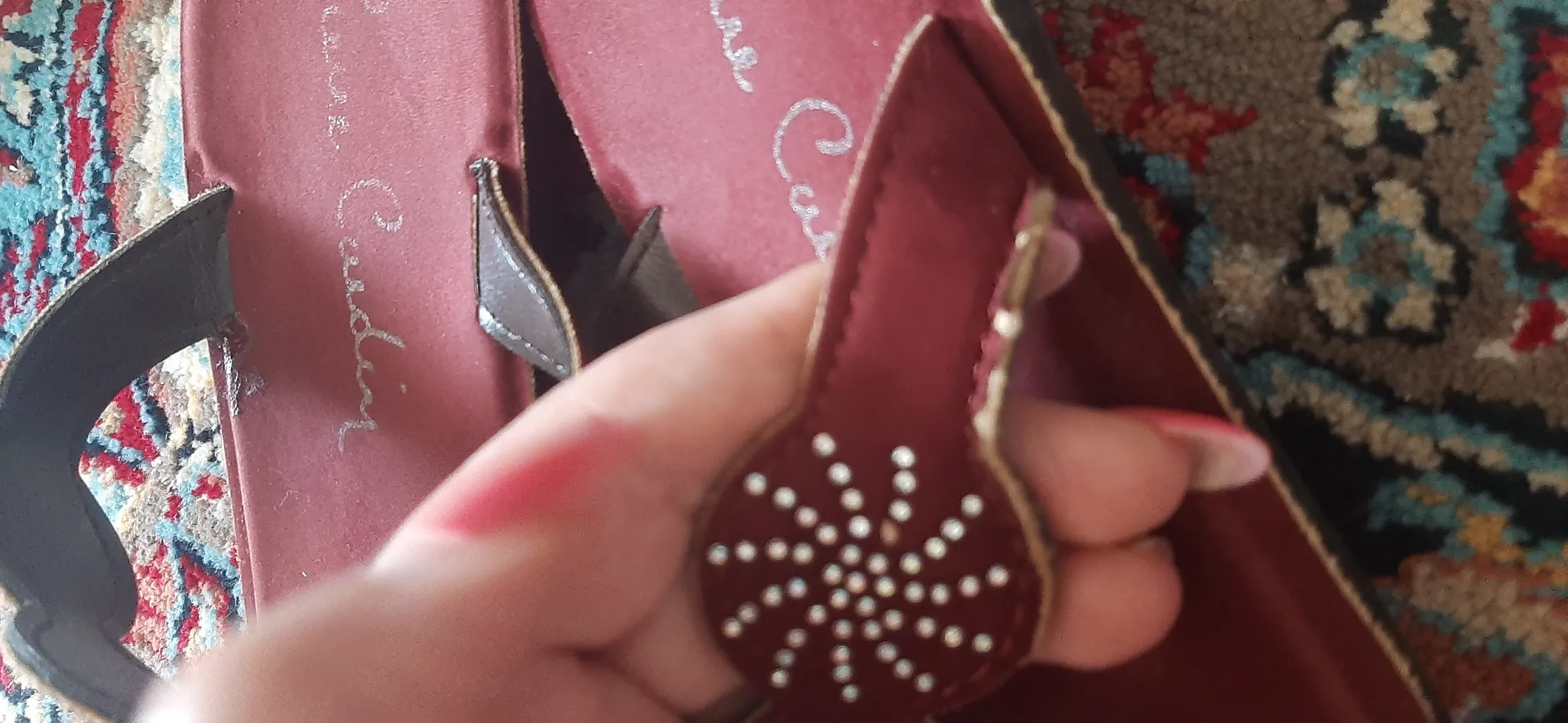 دمپایی لاانگشتی زنانه مدل نگینی ZRSH.4059