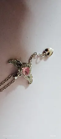 گردنبند زنانه مدل قلب بالدار بال متحرک