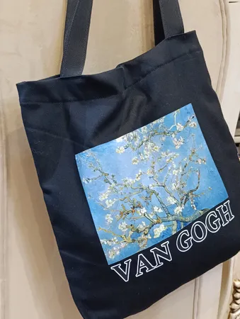 ساک خرید مدل شکوفه های بادام ونگوگ کد 4