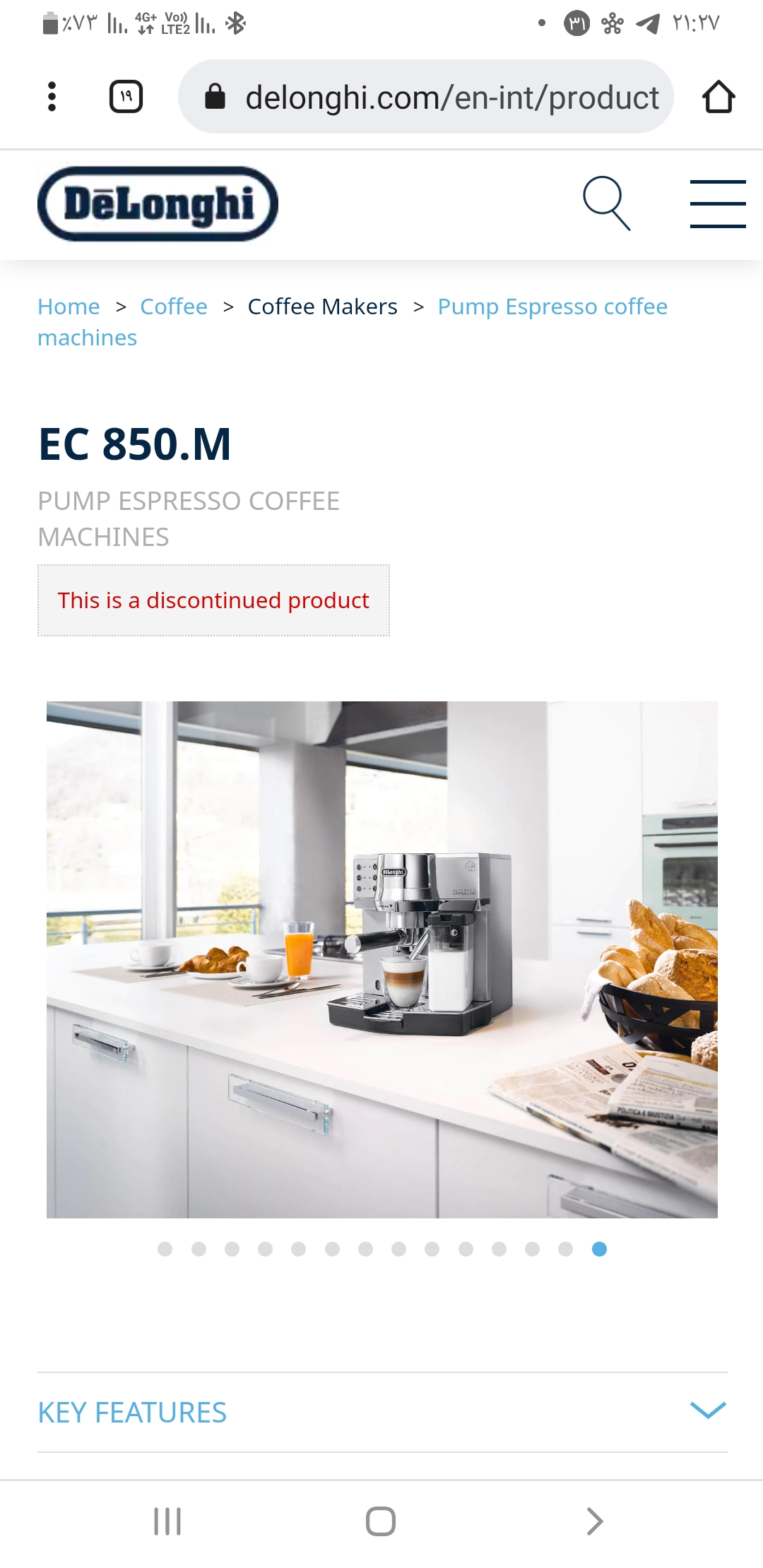 مشخصات، قیمت و خرید اسپرسو ساز دلونگی مدل EC850M | دیجی\u200cکالا