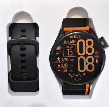 ساعت هوشمند گلوریمی مدل M2 MAX دارای قابلیت های صفحه نمایش رنگی، صفحه نمایش لمسی، قابلیت مکالمه از طریق بلوتوث بند سیلیکون