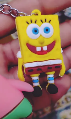 جاکلیدی مدل سیلیکونی طرح باب اسفنجی و پاتریک بسته 2 عددی