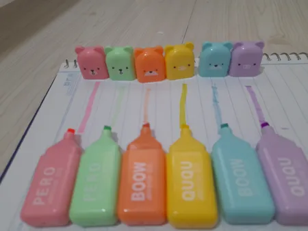 ماژیک علامت گذار مدل فانتزی طرح خرس بسته 6 عددی