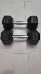 دمبل بدنسازی مدل شش‌ضلعی وزن 10 کیلوگرمی بسته دو عددی