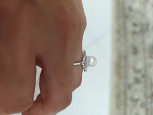 تجریه خرید انگشتر نقره زنانه جی تی ای مدل مروارید خور