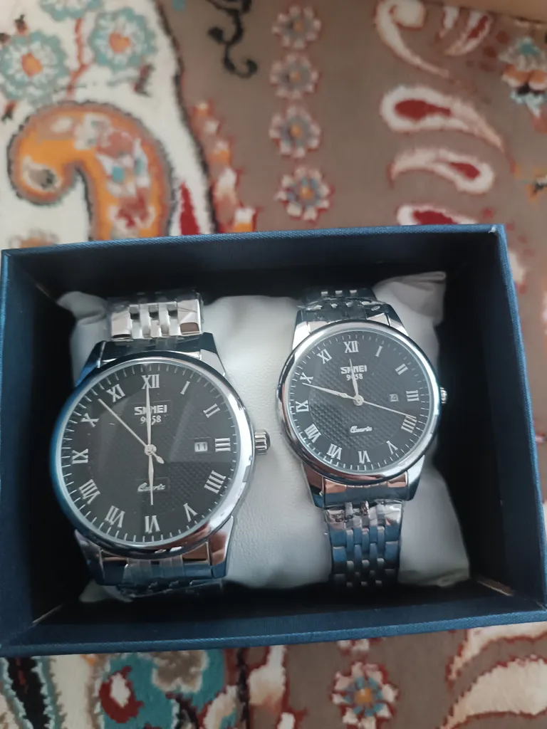 ست ساعت مچی عقربه ای زنانه و مردانه اسکمی مدل 9058B