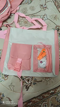 کوله پشتی مدل خرگوش و هویج فانتزی به همراه کیف غذا و کیف دوشی و جامدادی