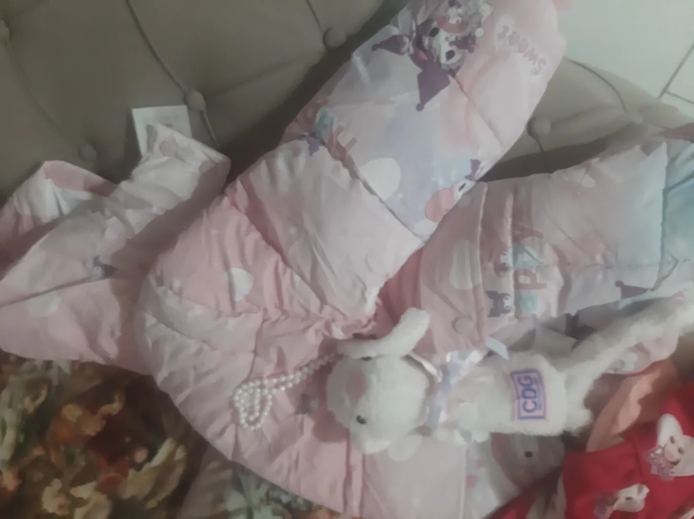 کاپشن دخترانه مدل کرومی عروسک دار