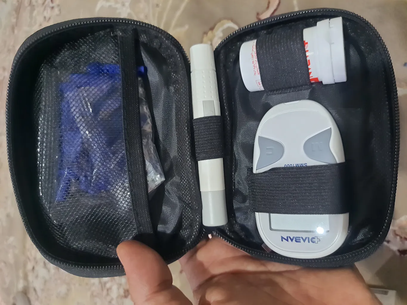 دستگاه تست قند خون دیابان مدل SMM 1000 به همراه نوار تست قند خون بسته 75 عددی