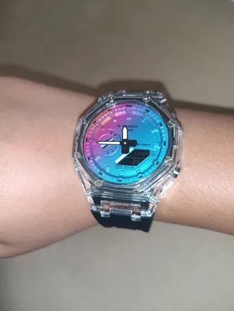 ساعت مچی عقربه ای مدل دو زمانه کرنومتر دار بند سیلیکونی موتور پمپی کد 2