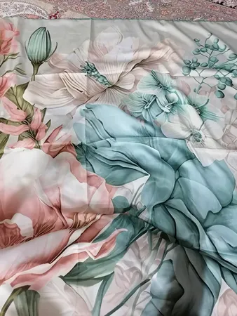 روسری زنانه مدل ابریشم لاکچری طرح بهار کد 5060