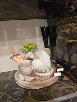 ست 6 تکه جاعودی و گلدان بتنی طرح دونات کد C07