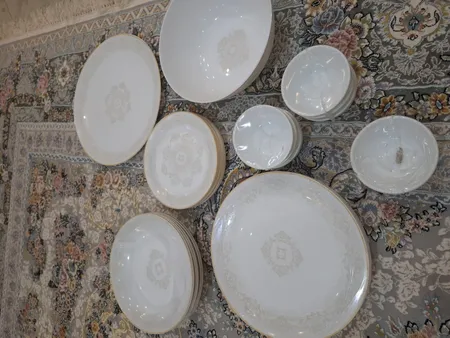 سرویس غذاخوری 26 پارچه دینو طرح دایره مدل طاریفا