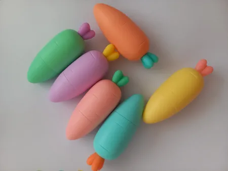 ماژیک علامت گذار مدل پاستلی طرح هویج بسته 6 عددی