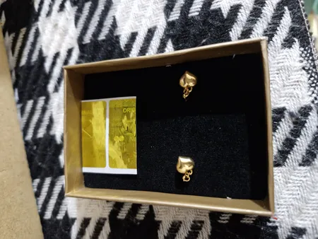 گوشواره طلا 18 عیار زنانه مایا ماهک مدل ME1068 طرح قلب 3 بعدی