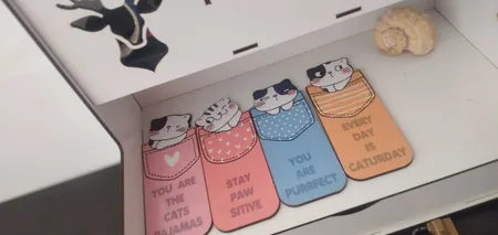 نشانگر کتاب باروچین مدل گربه های با مزه کد bk-12 بسته 4 عددی