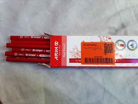 مداد قرمز آریا کد 3002 بسته 6 عددی
