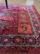 تجریه خرید فرش ماشینی بزرگمهر طرح بلوچی کد87020 زمینه لاکی