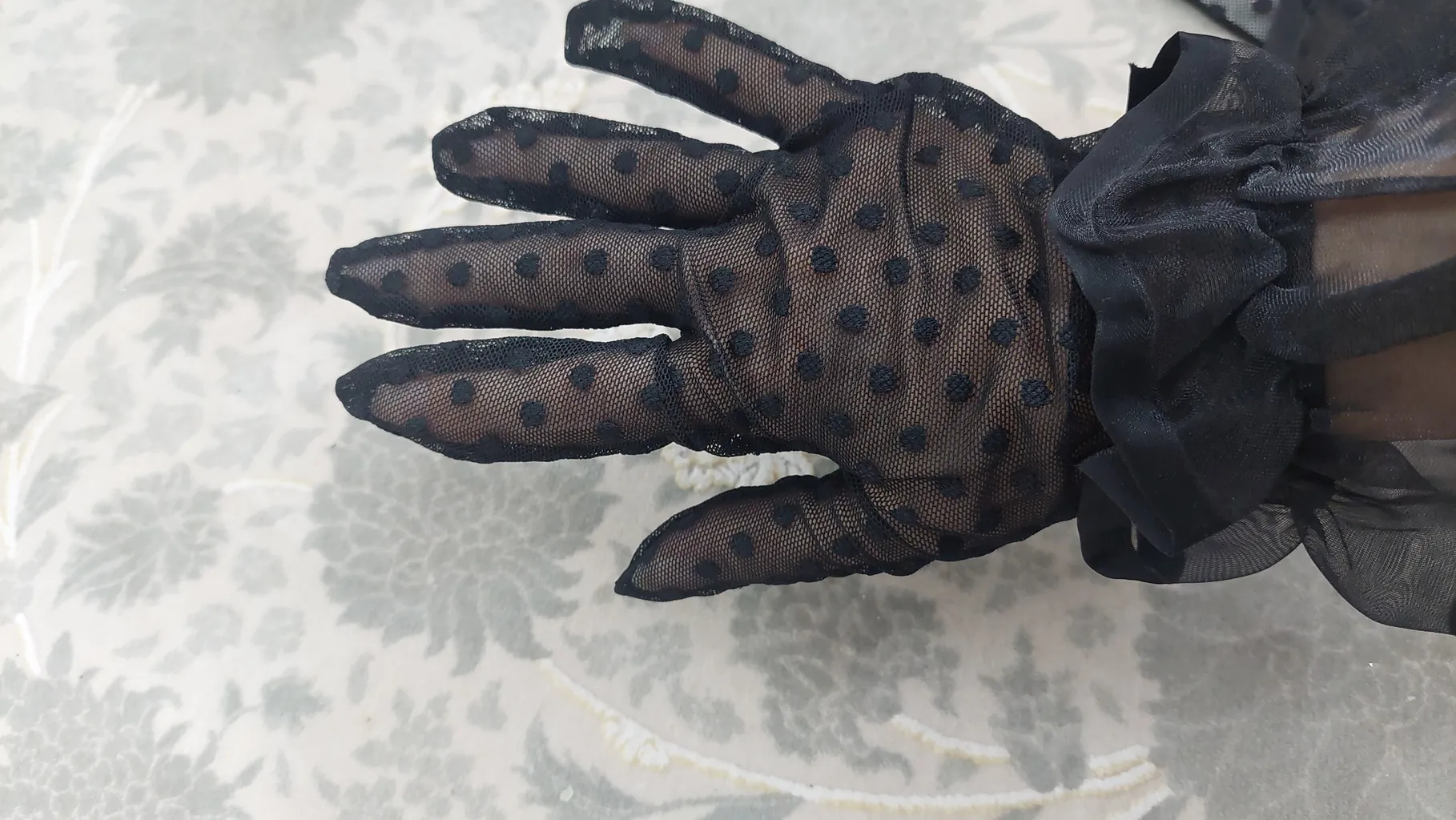 دستکش زنانه مدل خال خال ریز پرنسسیRokh 111