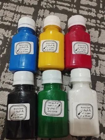 رنگ اکریلیک کد 2 حجم ۶۰ میلی لیتر بسته 6 عددی
