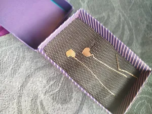 تجریه خرید گوشواره طلا 18 عیار زنانه مدل قلب کد 99L