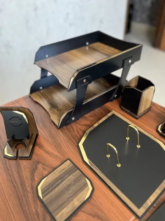 ست لوازم اداری رومیزی مدل آونگ دکو A707 مجموعه 10 عددی