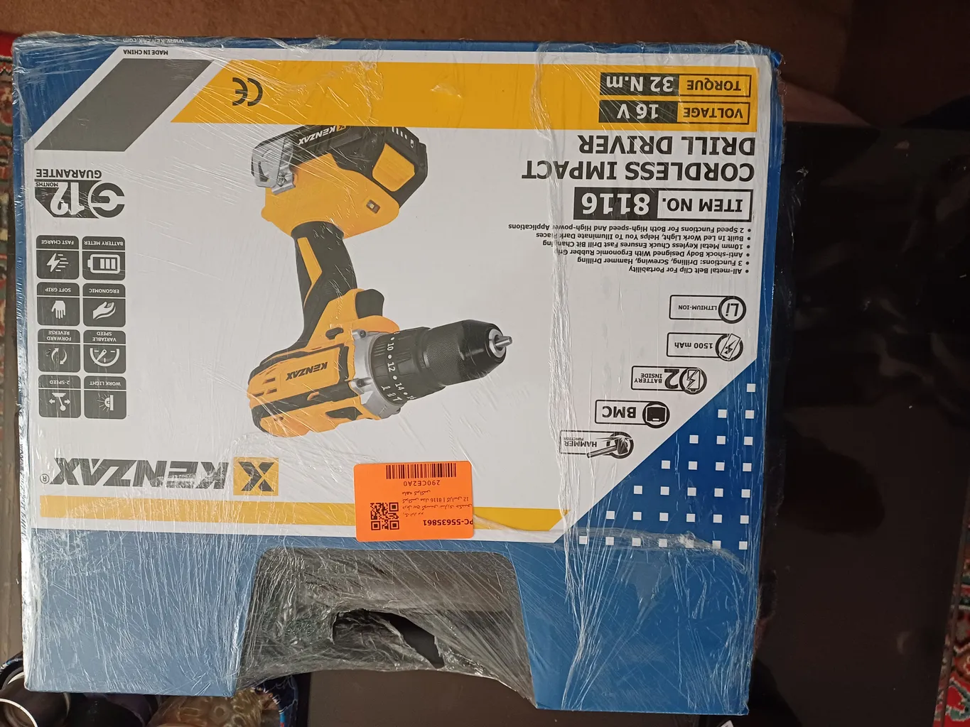 دریل پیچ گوشتی شارژی چکشی کنزاکس مدل 8116