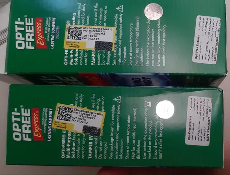 محلول شستشوی لنز اپتی فری مدل Express حجم 355 میلی لیتر بسته 2 عددی