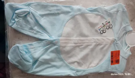 ست سرهمی و کلاه نوزادی پسرانه طرح خرگوش کد M210