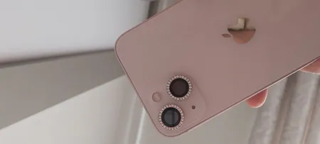 محافظ لنز دوربین راندیکا مدل رینگی نگین دار مناسب برای گوشی موبایل اپل iPhone 13