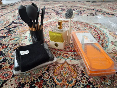 سرویس کفگیر و ملاقه 12 پارچه کیچن ست مدل سیلیکونی کد 01