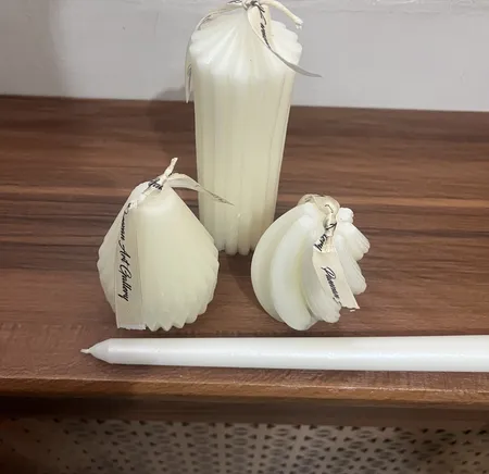 شمع دست ساز مدل شیاردار مجموعه سه عددی