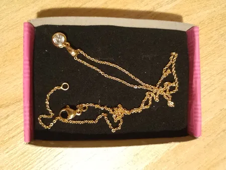 گردنبند زنانه ژوپینگ مدل تک نگین کد GM