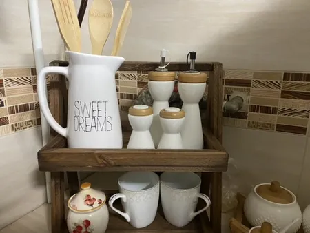 شلف رومیزی مدل دو طبقه چوبی کد 053