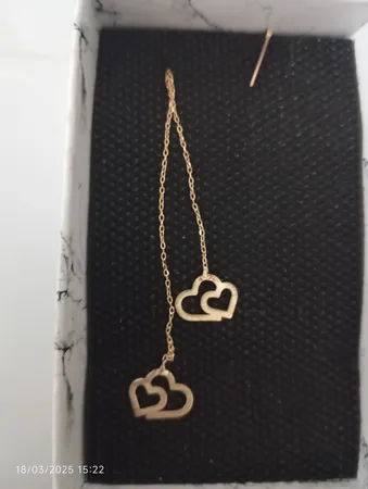 گوشواره طلا 18 عیار زنانه طرح قلب کد EL-004