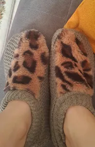 تجریه خرید پاپوش بافتنی زنانه نیکتا مدل پلنگی کد 1297-CR