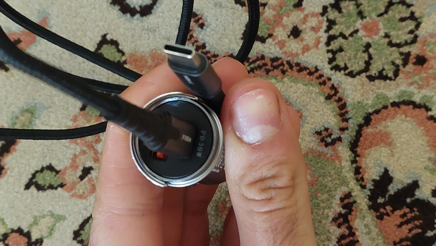 شارژر فندکی هیسکا مدل HCC-306 به همراه کابل تبدیل  USB-C