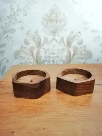 جاشمعی چوبی وودلندزون مدل شش ضلعی بسته 2 عددی