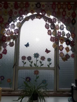 استیکر چوبی باروچین طرح گل و پروانه