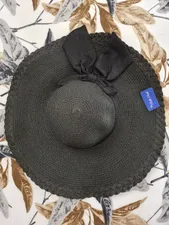 تجریه خرید کلاه حصیری زنانه مدل ساحلی پاپیون دار