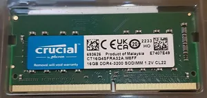 تجریه خرید رم لپ تاپ DDR4 تک کاناله 3200 مگاهرتز CL22 کروشیال ظرفیت 16 گیگابایت