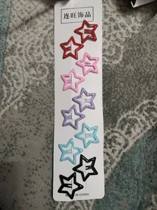 تجریه خرید گیره مو دخترانه مدل تق تقی ستاره ای پاستیلی بسته 10 عددی