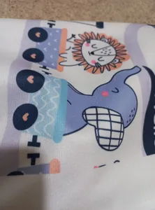 تجریه خرید پارچه ملحفه پارچه باما مدل مخمل طرح نوزادی دنیای حیوانات کد 5011249