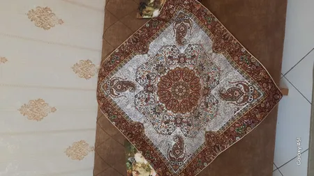 رومیزی ترمه نگین خاتم یزد طرح افشاری کد LMAB