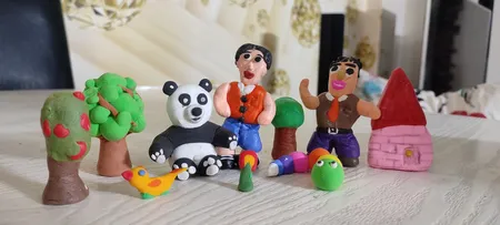 خمیر و ابزار مجسمه سازی مجسمه سازی کد‌ 007 بسته 12 عددی به همراه ابزار