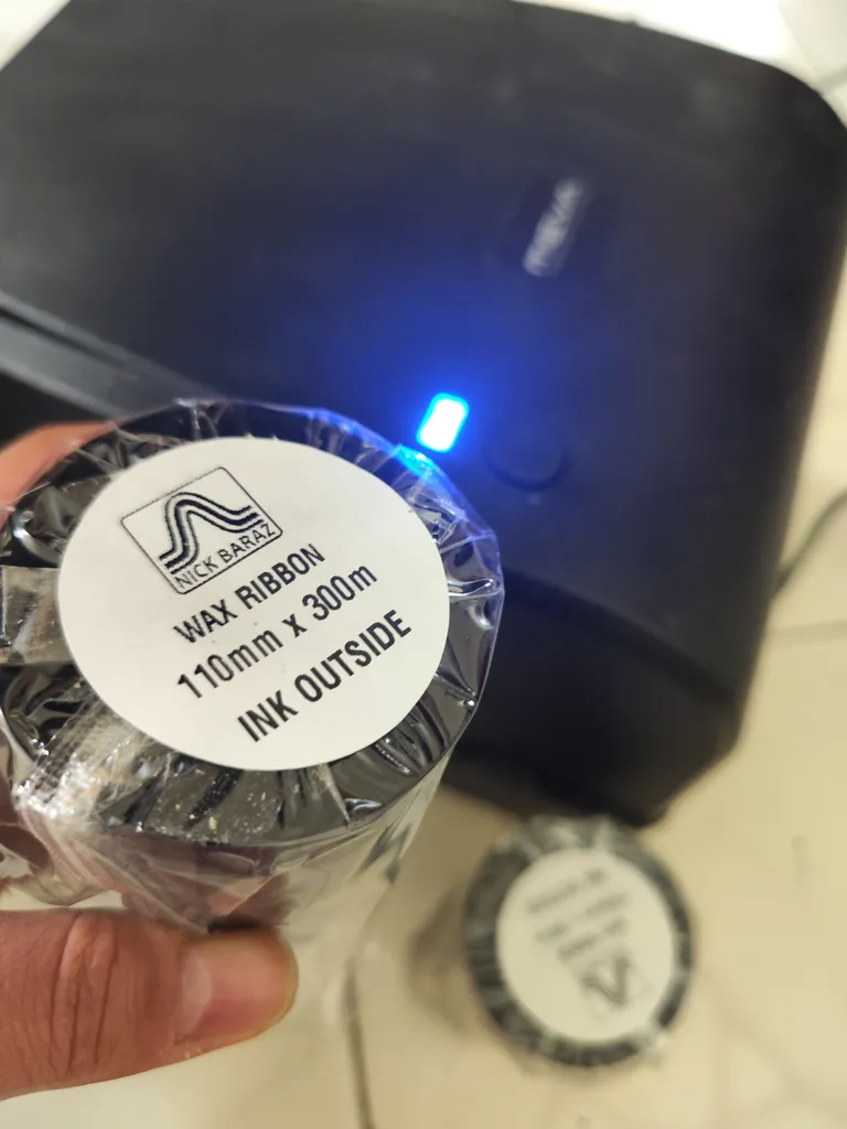 ریبون پرینتر لیبل زن نیک براز مدل WAX 110mm x 300m