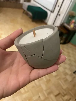 شمع دست ساز مدل بتنی مجموعه 3 عددی