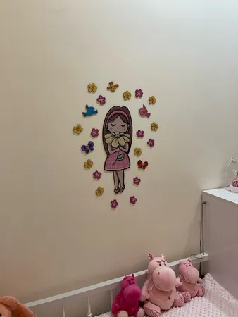 استیکر چوبی کودک باروچین مدل دختر مهربون کد 1282